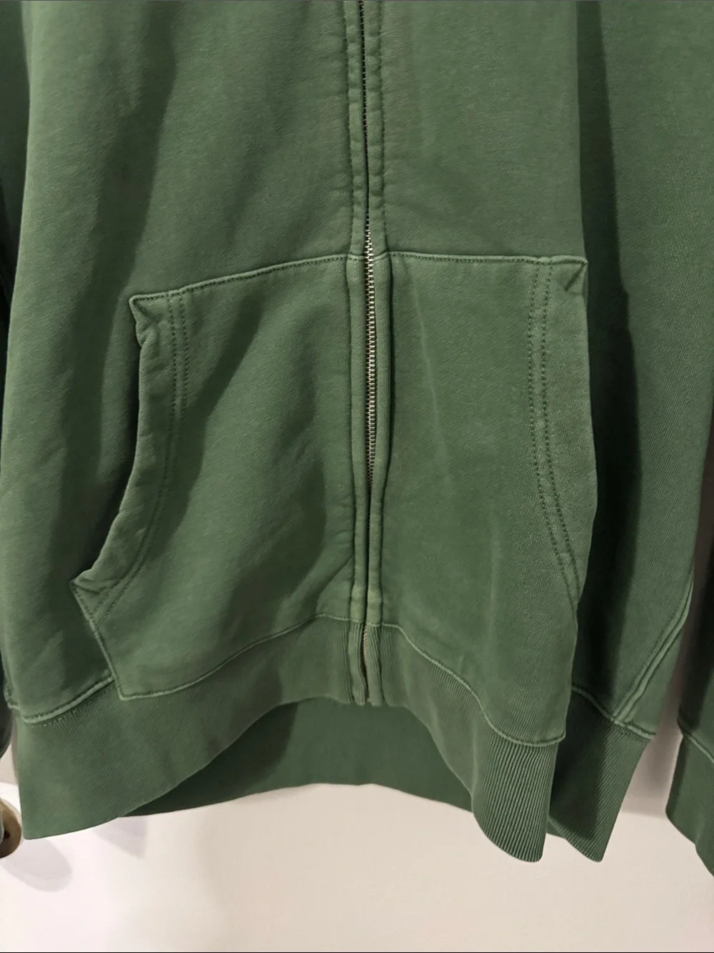 J. Crew Men's Medium Vintage Fleece Forest Green Full-Zip Hoodie NWT